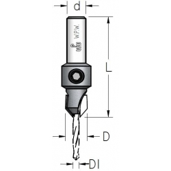 Grąžtas 4,0 mm / 10 mm zenkuotė konusinė d-8 mm AC10405S