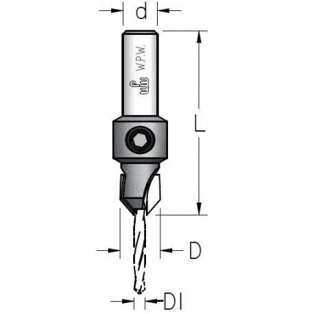 Grąžtas 3,5 mm / 10 mm HM zenkuotė konusinė d-8 mm AC10355S