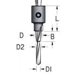 3 pakopų  5,0-7,0-10,0 mm  grąžtas / zenkuotė  ACD0700D