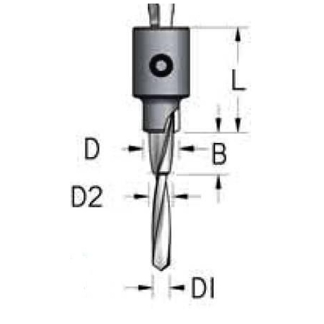 3 pakopų 5,0-7,0-10,0 mm grąžtas / zenkuotė ACD0700D