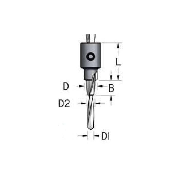 3 pakopų  5,0-7,0-10,0 mm  grąžtas / zenkuotė  ACD0700D