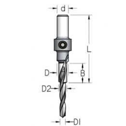 3 pakopų  3,5-5,0-8,0 mm  grąžtas / zenkuotė  ACD0507D