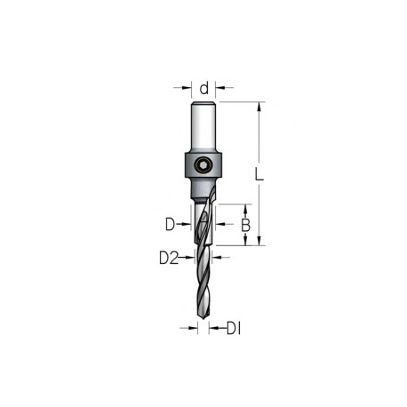 3 pakopų 3,5-5,0-8,0 mm grąžtas / zenkuotė ACD0507D