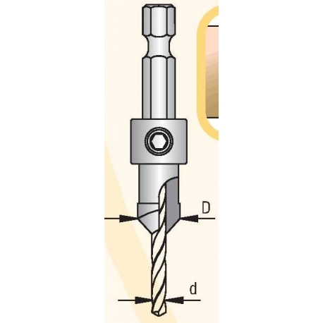 Grąžtas 2.4 mm / zenkuotė konusinė 8.5 mm 