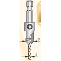 Grąžtas 2.4 mm / 9,5 mm zenkuotė konusinė D-6,35 mm) šešiabriaunis