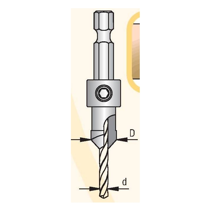 Grąžtas 2.4 mm / zenkuotė konusinė 8.5 mm 