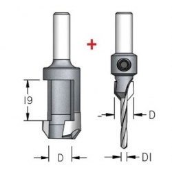 Komplektas: grąžtas/zenkuotė 4,0 mm ir grąžtas kamštukui 10 mm