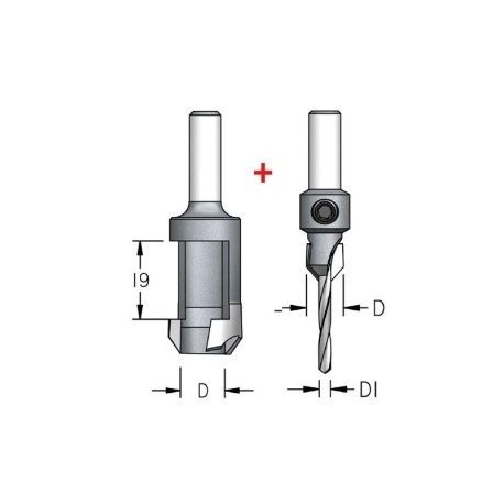 Komplektas: grąžtas/zenkuotė 4,0 mm ir grąžtas kamštukui 10 mm