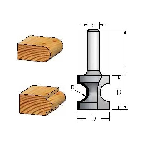 R-2,0 mm D-13.5 mm B-13.0 mm d-8