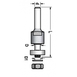 Kotelis diskinei frezai8 mm su guoliu