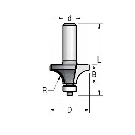 R 3.2" D-19.1 mm d- 8 mm 
