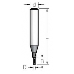 D-2,0 mm B-5 mm L-44 mm d-8 mm