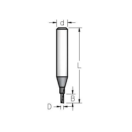 D-2,0 mm B-5 mm L-44 mm d-8 mm