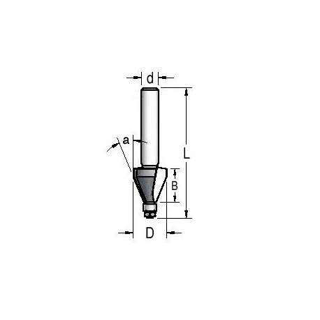 Nuožulos freza 45" 14,3x6,3x47 mm SL00453