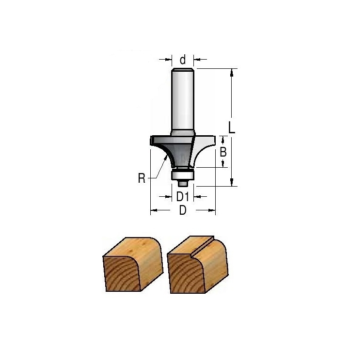 Kampo apvalinimo freza R 1.7"