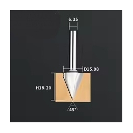 45" D-15,08 mm B-10,9 mm d-6,35 mm