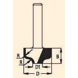 R-3.2" D-19,0 mm D1-6.4 mm B-13,0 mm d-8 mm RA30005