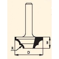 R-4" D-25,4 mm D1-10,0 mm B-16,0 mm d-6 mm RR42543